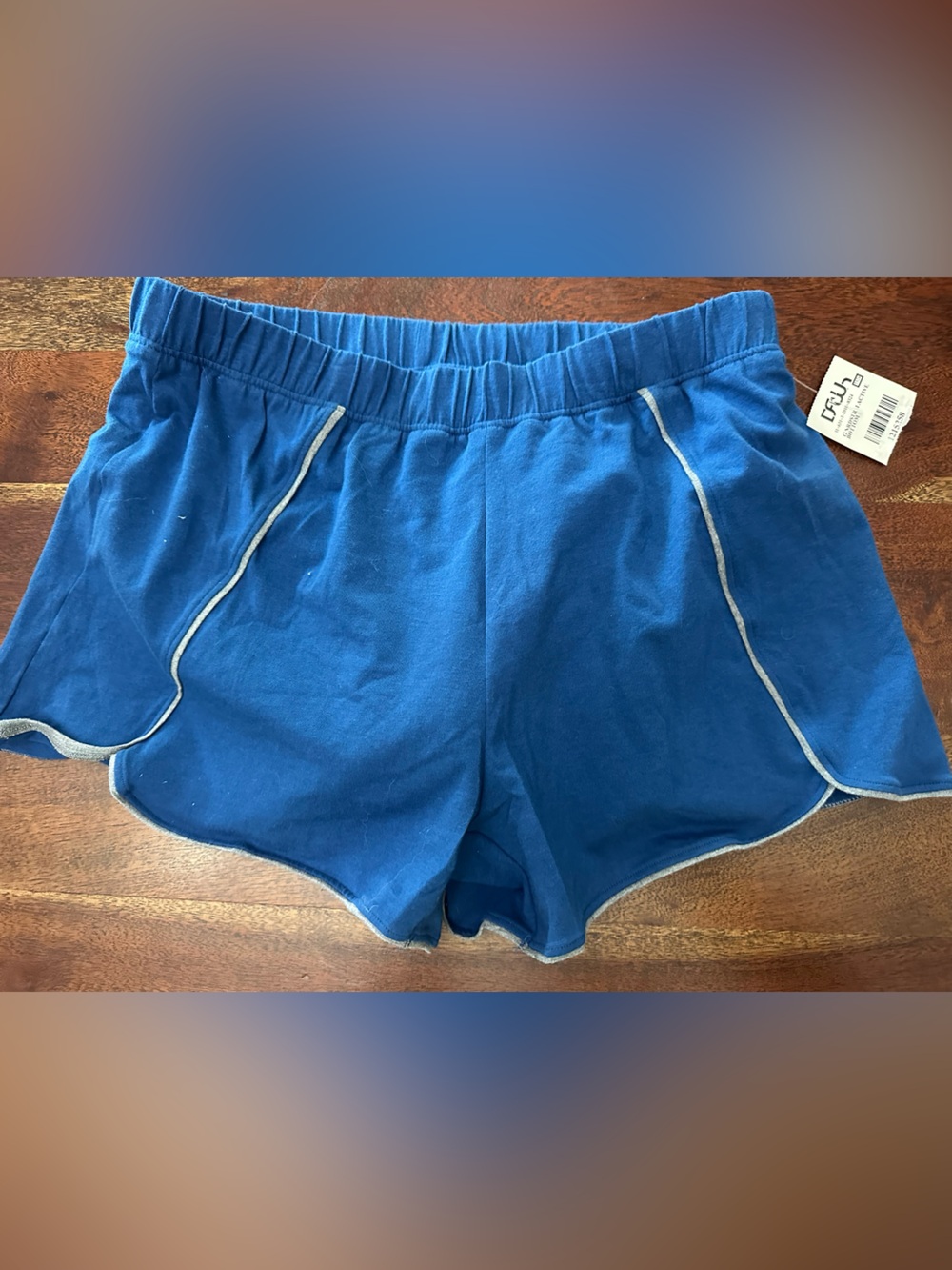 Thinx Blue Teens Night / Period Shorts with Gray Trim